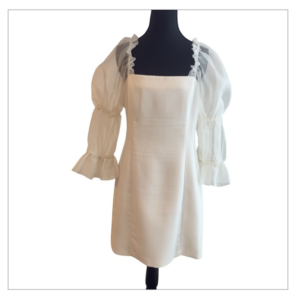 Amanda Uprichard- Tia Dress in Ivory Woman’s size L - Picture 9 of 11